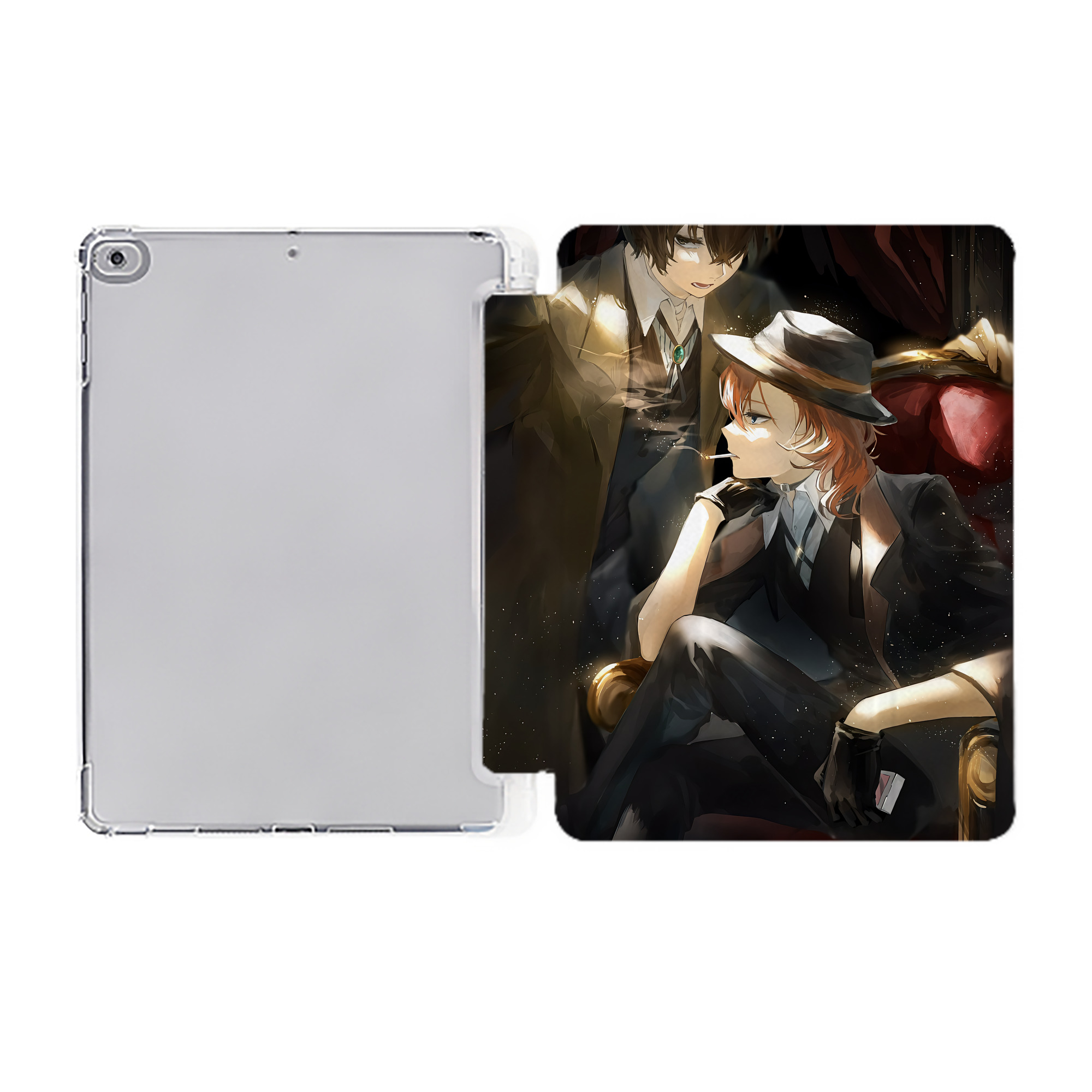 （画像用） 文豪ストレイドッグス Bungo Stray Dogs IPad ケース ペン収納付き 三つ折りスタンド PUレザー×シリコン 対応機種9.5/10.5/10.9インチ